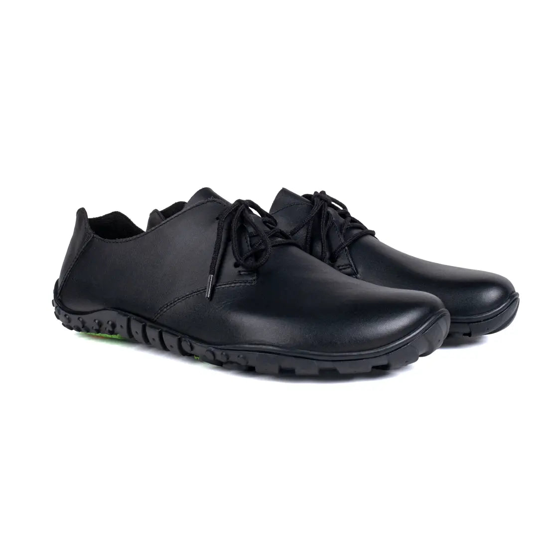 Urban Grounder Leder Exekutive(Black) Barefoot Shoes Wide Toe Box, Zero Heel Baer Shoes India
