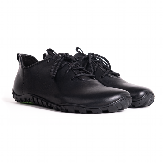 Baer URBN Leder Klassisch Barefoot Shoes for Men & Women - Black (Vibram Sole)