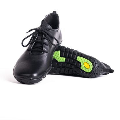 Baer URBN Leder Klassisch Barefoot Shoes for Men & Women - Black (Vibram Sole)