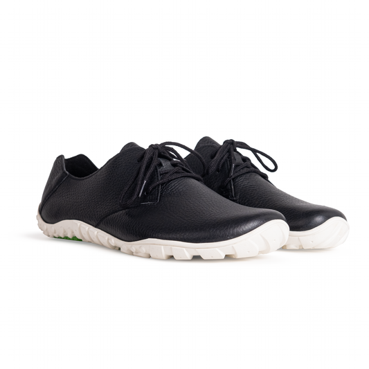 Baer URBN Leder Exekutive Barefoot Shoes for Men & Women - Black & White (Vibram Sole)