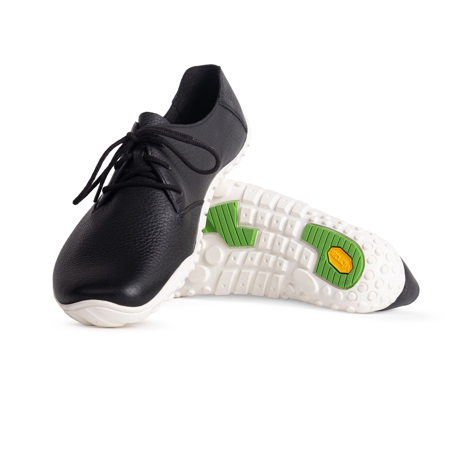 Baer URBN Leder Exekutive Barefoot Shoes for Men & Women - Black & White (Vibram Sole)