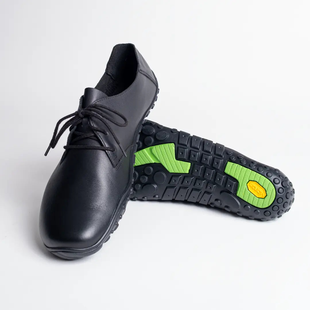Baer URBN Leder Exekutive Barefoot Shoes for Men & Women - Black (Vibram Sole)