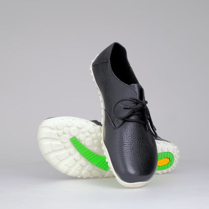 Baer URBN Leder Exekutive Barefoot Shoes for Men & Women - Black & White (Vibram Sole)